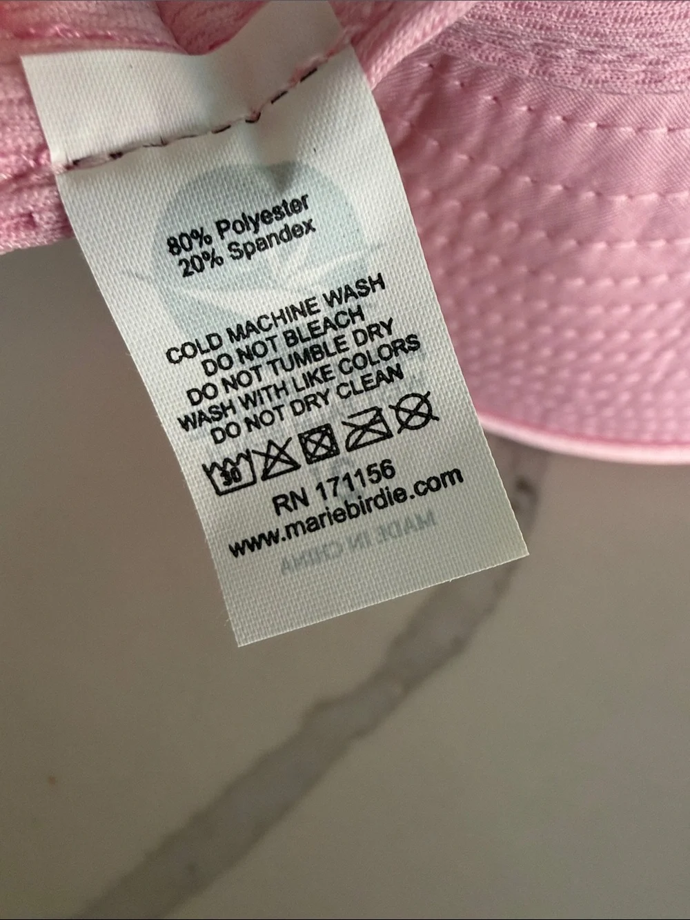 Marie Birdie Pink Bucket Hat with Green Stripe. Size 2 (older youth fit) NWOT